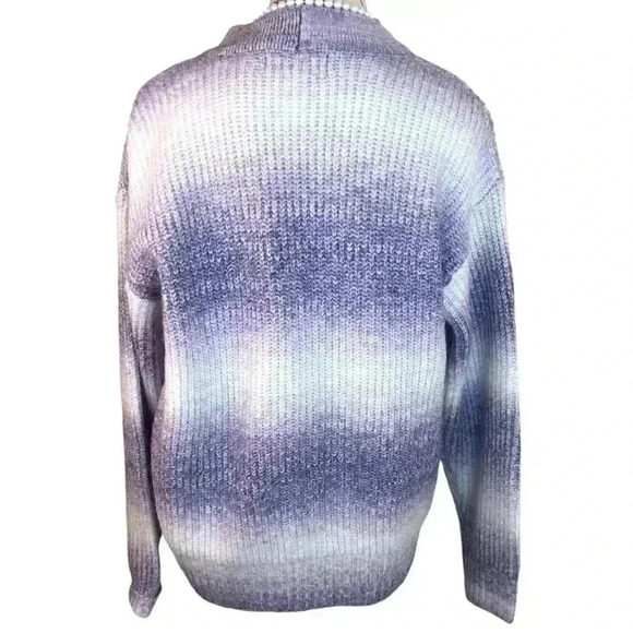 Alfred Dunner Petite Large purple and white cardigan sweater Umbro embellished - Picture 2 of 4